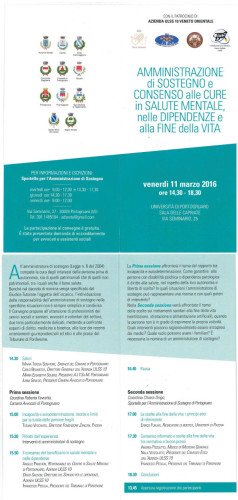 Portogruaro, 11 marzo 2016: Convegno sull’amministrazione di sostegno