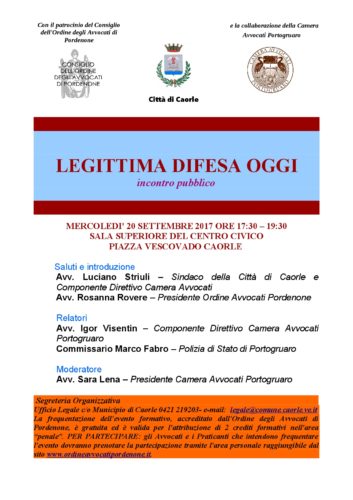 Circolare n. 7 - Eventi Formativi mese di settembre e Cena a Caorle per il 20.09.2017